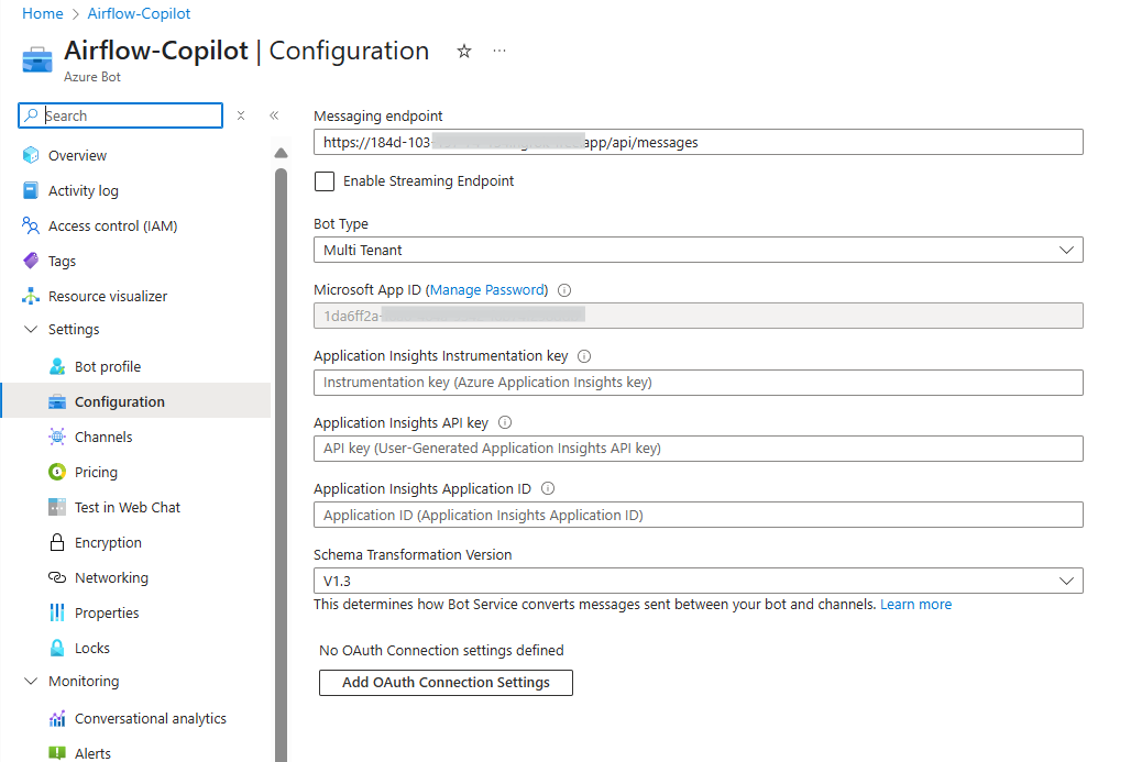 Azure Bot Message Endpoint